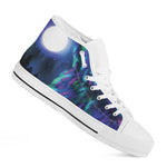 Aurora Howling Wolf Spirit Print White High Top Shoes