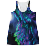 Aurora Howling Wolf Spirit Print Women's Racerback Tank Top