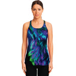 Aurora Howling Wolf Spirit Print Women's Racerback Tank Top