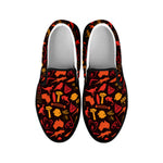 Australia Country Pattern Print Black Slip On Shoes