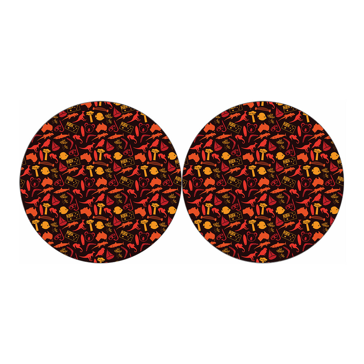Australia Country Pattern Print Car Coasters