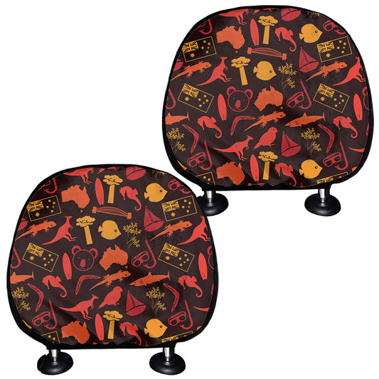 Australia Country Pattern Print Car Headrest Covers