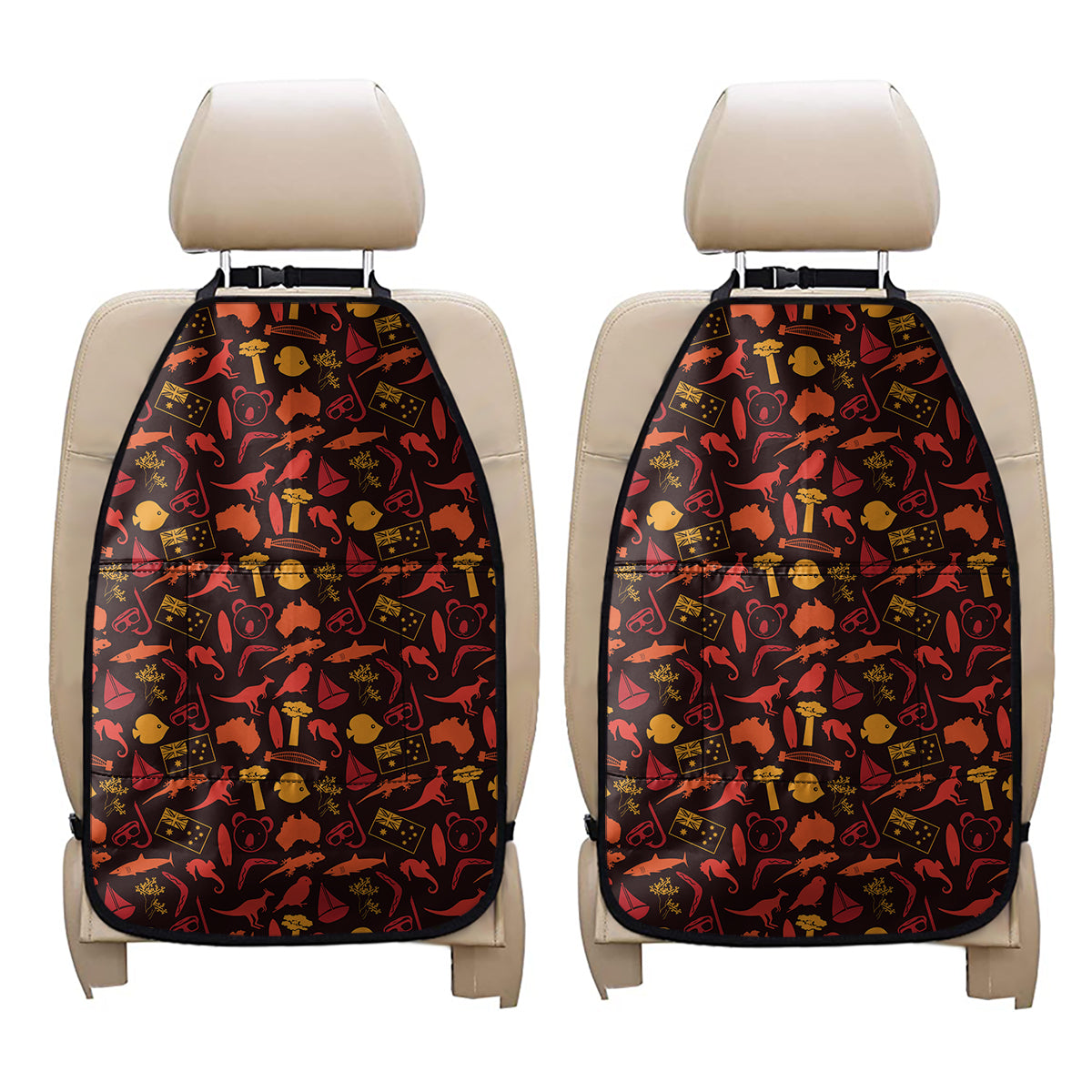 Australia Country Pattern Print Car Seat Organizers