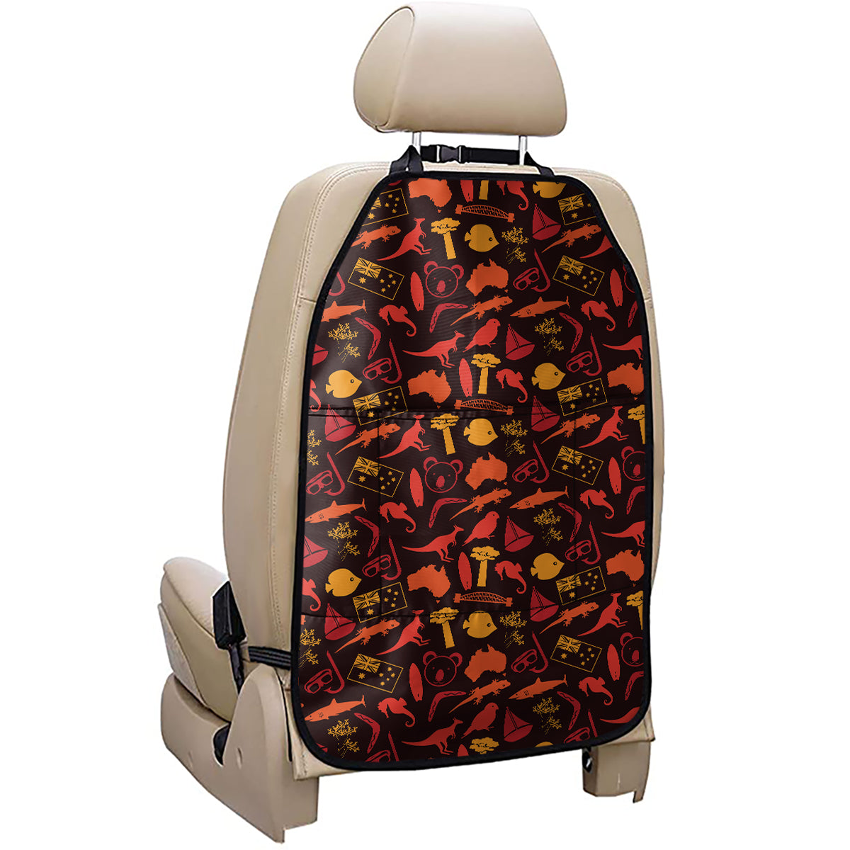 Australia Country Pattern Print Car Seat Organizers