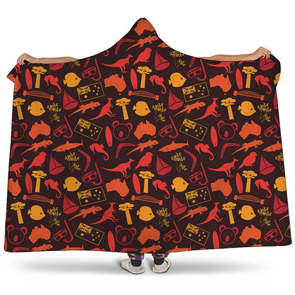 Australia Country Pattern Print Hooded Blanket