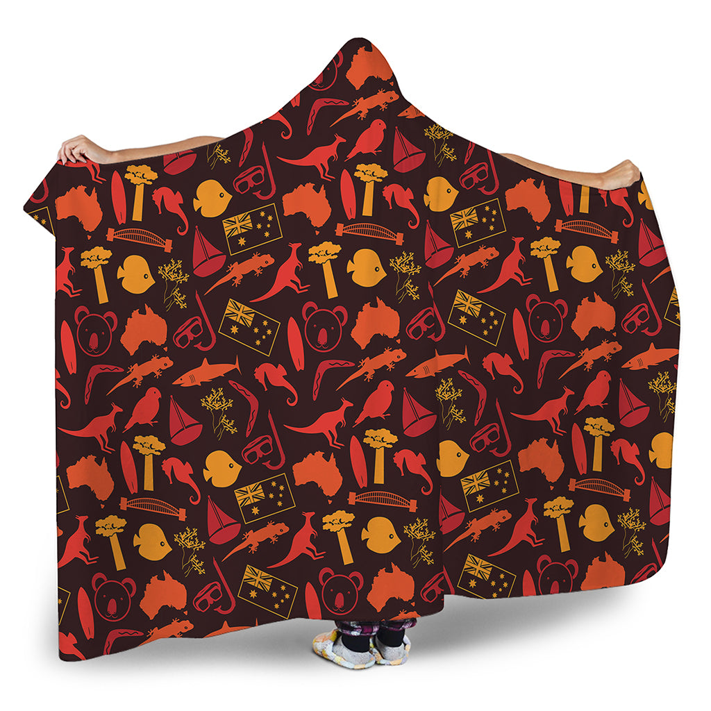 Australia Country Pattern Print Hooded Blanket