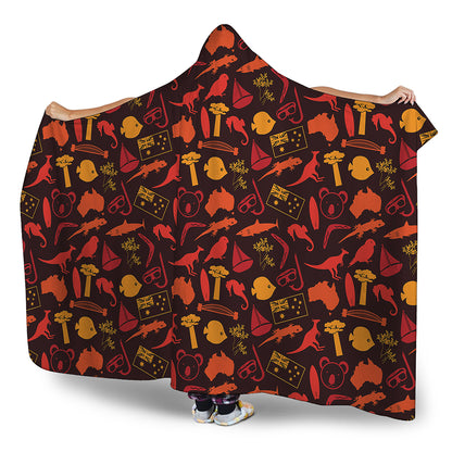 Australia Country Pattern Print Hooded Blanket