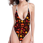 Australia Country Pattern Print One Piece High Cut Swimsuit