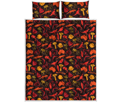 Australia Country Pattern Print Quilt Bed Set