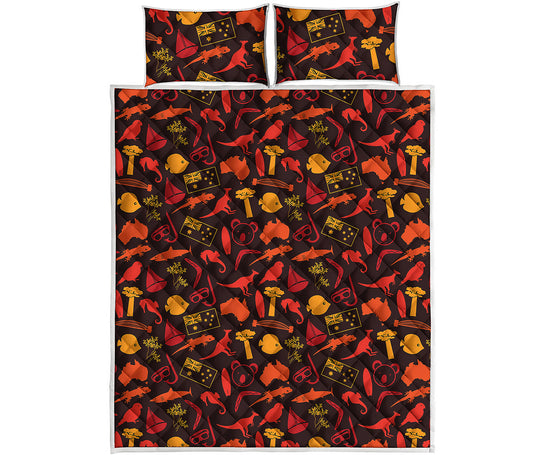 Australia Country Pattern Print Quilt Bed Set