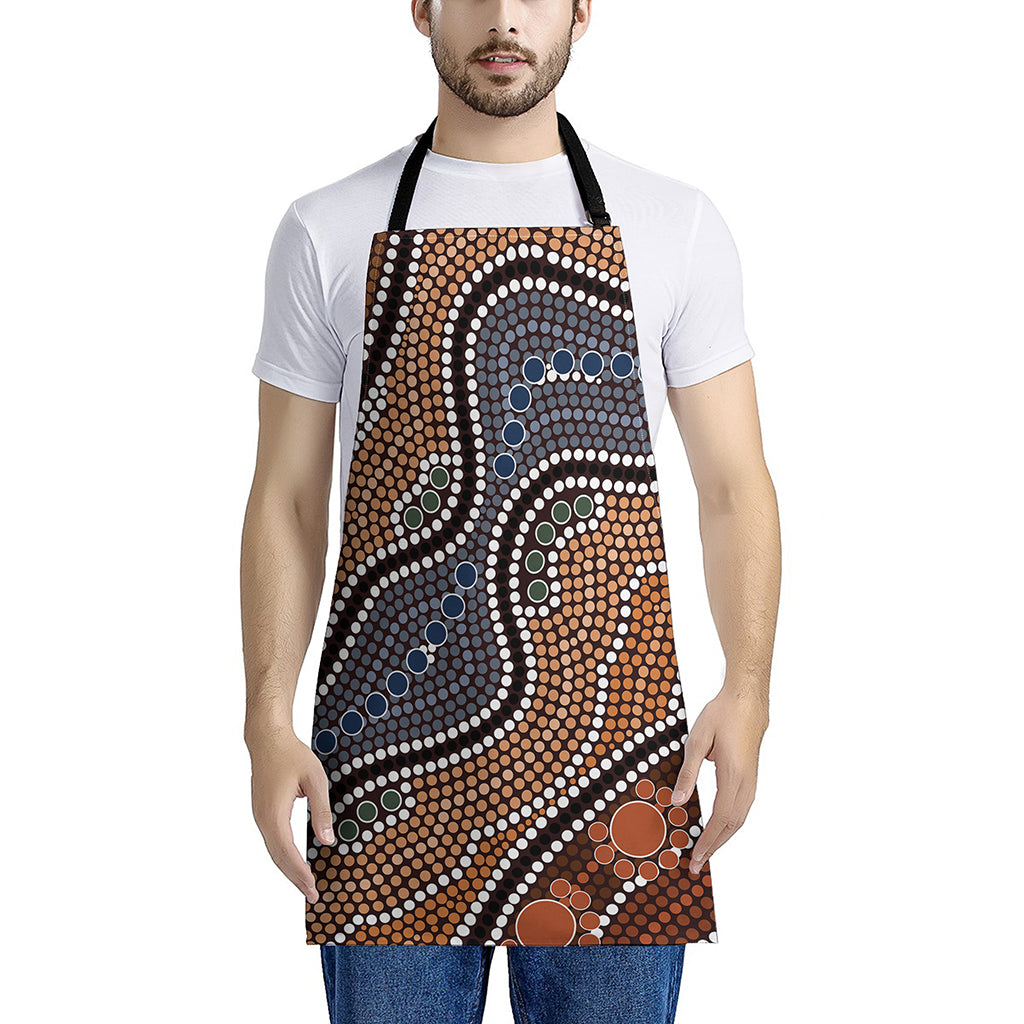 Australia River Aboriginal Dot Print Apron