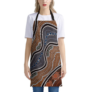 Australia River Aboriginal Dot Print Apron