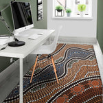 Australia River Aboriginal Dot Print Area Rug