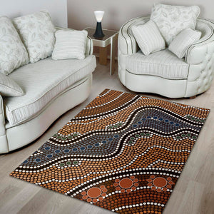 Australia River Aboriginal Dot Print Area Rug