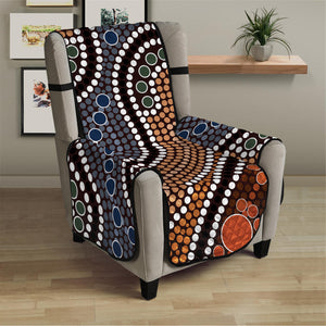 Australia River Aboriginal Dot Print Armchair Protector