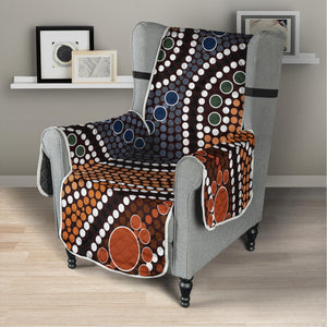 Australia River Aboriginal Dot Print Armchair Protector