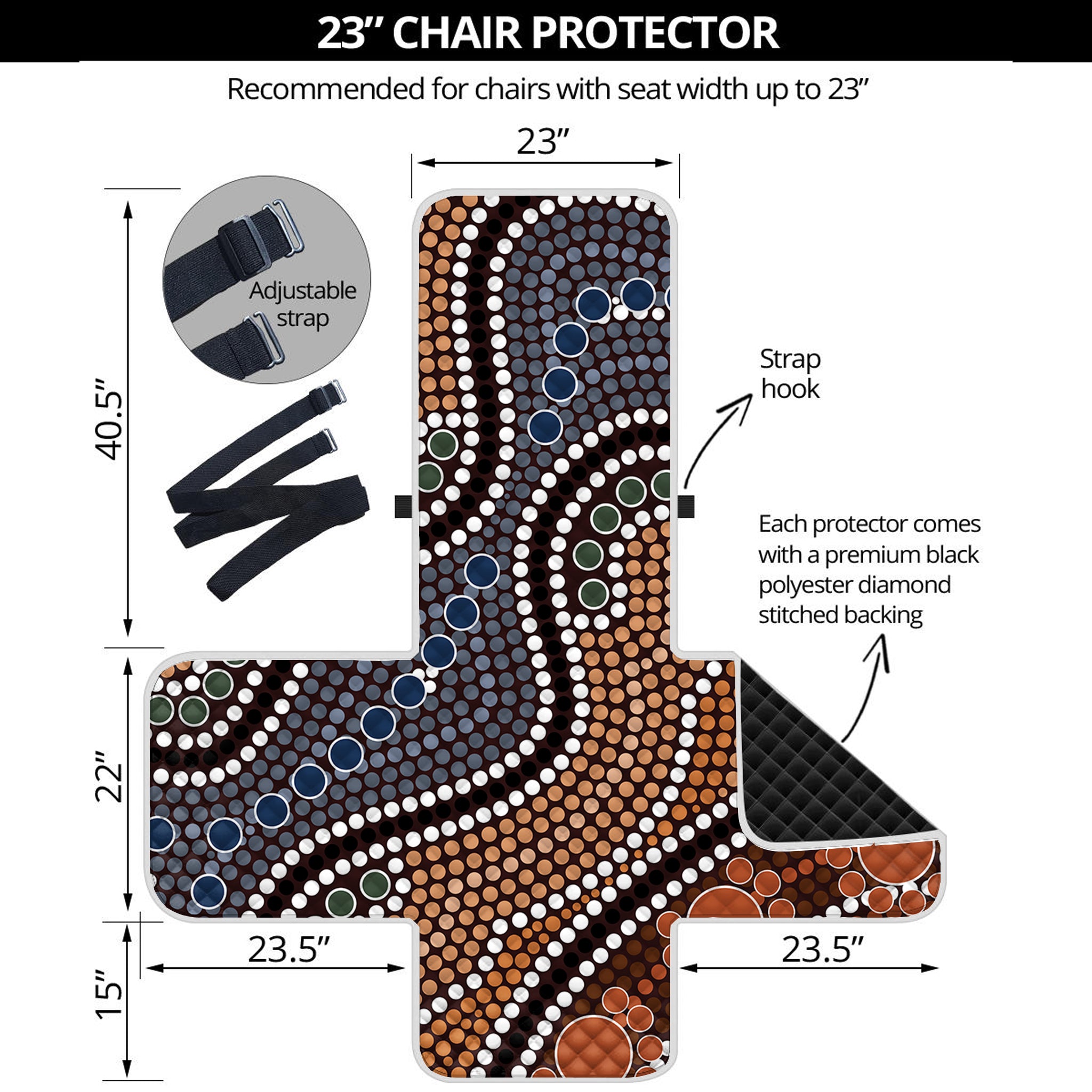 Australia River Aboriginal Dot Print Armchair Protector