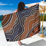 Australia River Aboriginal Dot Print Beach Sarong Wrap
