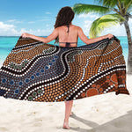 Australia River Aboriginal Dot Print Beach Sarong Wrap