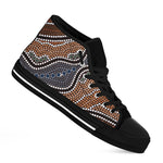 Australia River Aboriginal Dot Print Black High Top Shoes