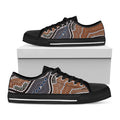 Australia River Aboriginal Dot Print Black Low Top Sneakers