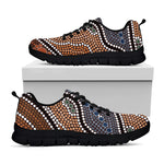 Australia River Aboriginal Dot Print Black Sneakers