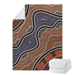 Australia River Aboriginal Dot Print Blanket