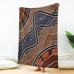 Australia River Aboriginal Dot Print Blanket