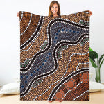 Australia River Aboriginal Dot Print Blanket