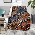 Australia River Aboriginal Dot Print Blanket