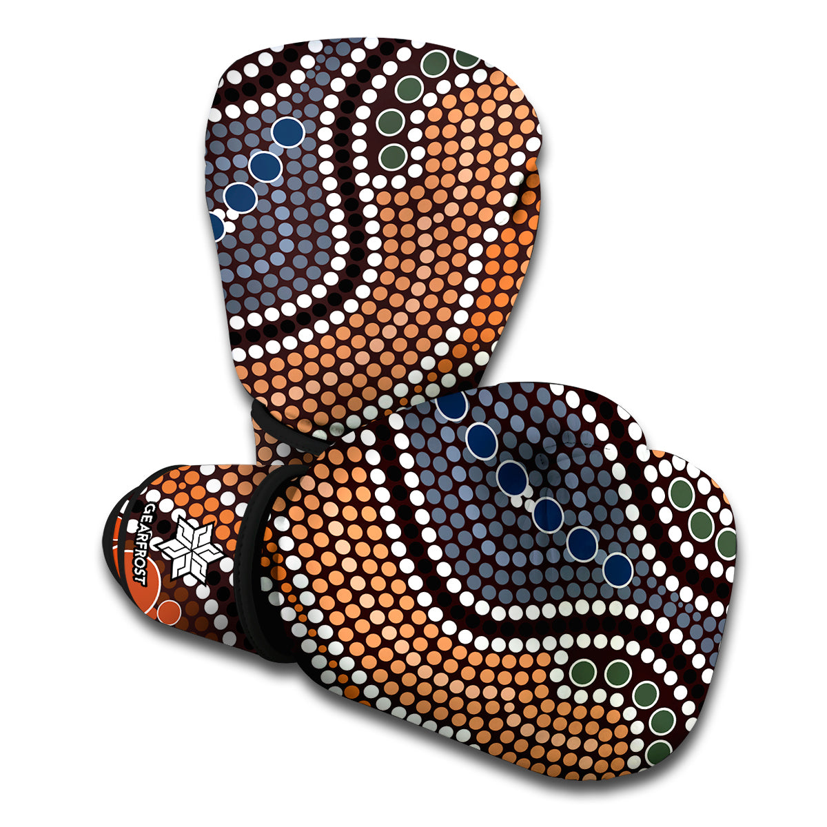 Australia River Aboriginal Dot Print Boxing Gloves