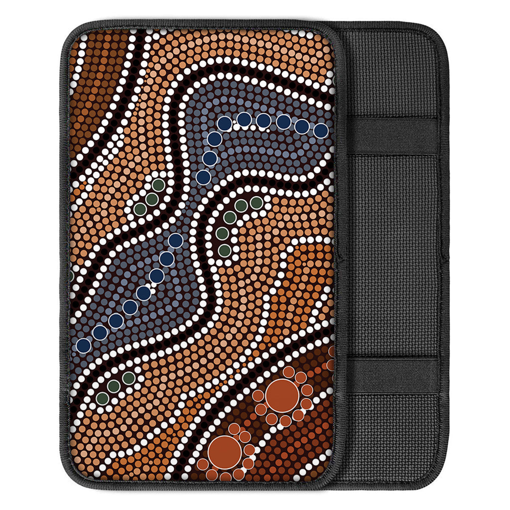 Australia River Aboriginal Dot Print Car Center Console Cover