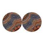 Australia River Aboriginal Dot Print Car Coasters