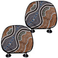 Australia River Aboriginal Dot Print Car Headrest Covers