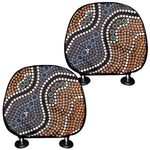 Australia River Aboriginal Dot Print Car Headrest Covers