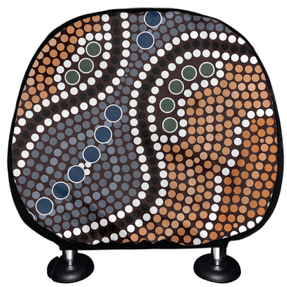 Australia River Aboriginal Dot Print Car Headrest Covers