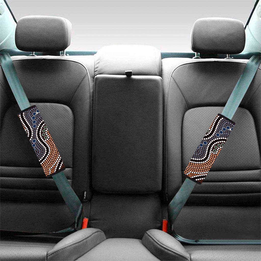 Australia River Aboriginal Dot Print Car Seat Belt Covers