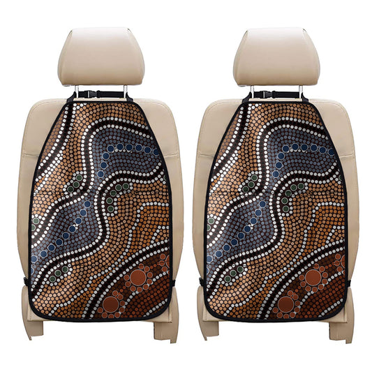 Australia River Aboriginal Dot Print Car Seat Organizers