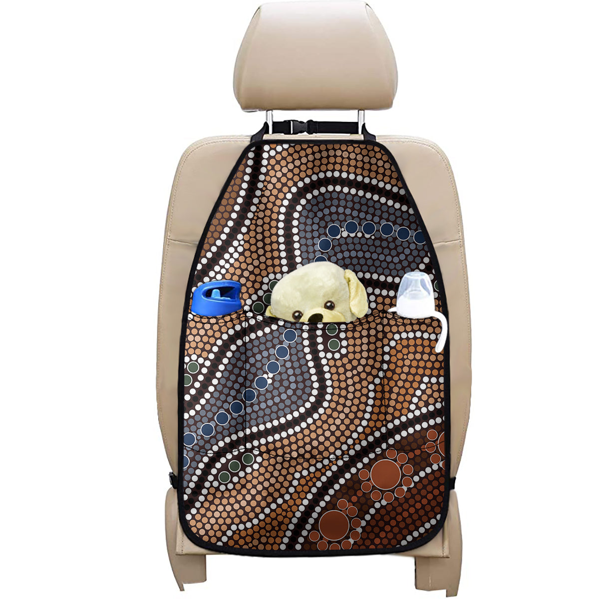 Australia River Aboriginal Dot Print Car Seat Organizers