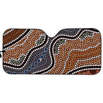 Australia River Aboriginal Dot Print Car Sun Shade