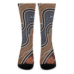 Australia River Aboriginal Dot Print Crew Socks