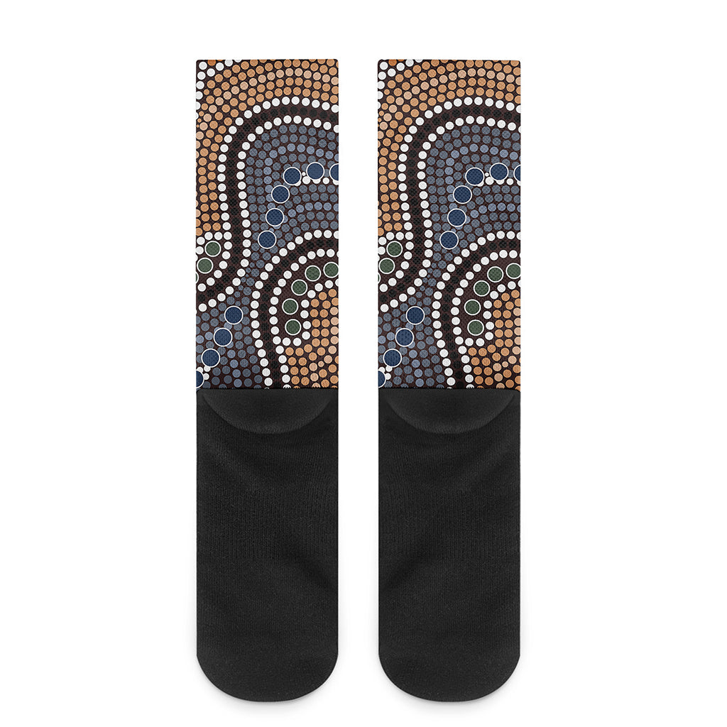 Australia River Aboriginal Dot Print Crew Socks