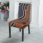 Australia River Aboriginal Dot Print Dining Chair Slipcover