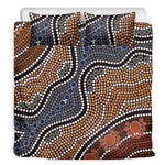 Australia River Aboriginal Dot Print Duvet Cover Bedding Set