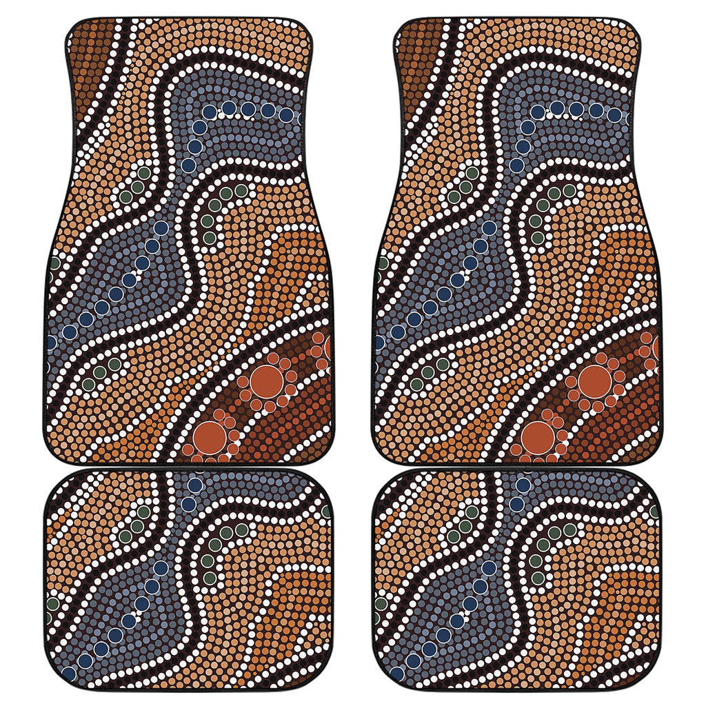 Australia River Aboriginal Dot Print Front and Back Car Floor Mats