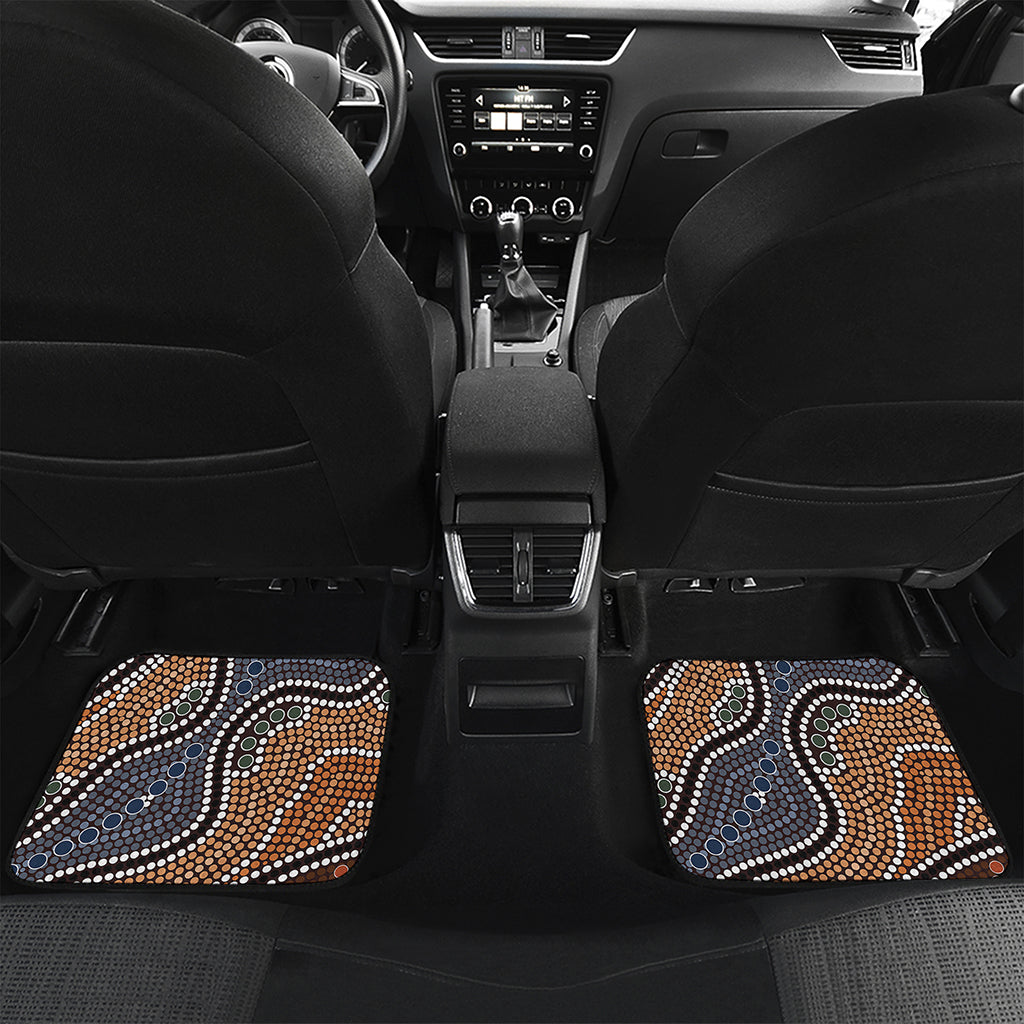 Australia River Aboriginal Dot Print Front and Back Car Floor Mats