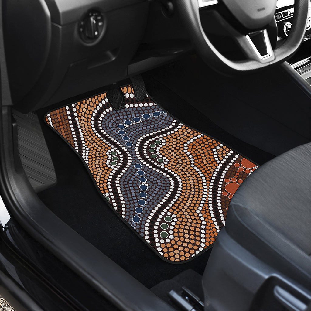 Australia River Aboriginal Dot Print Front and Back Car Floor Mats