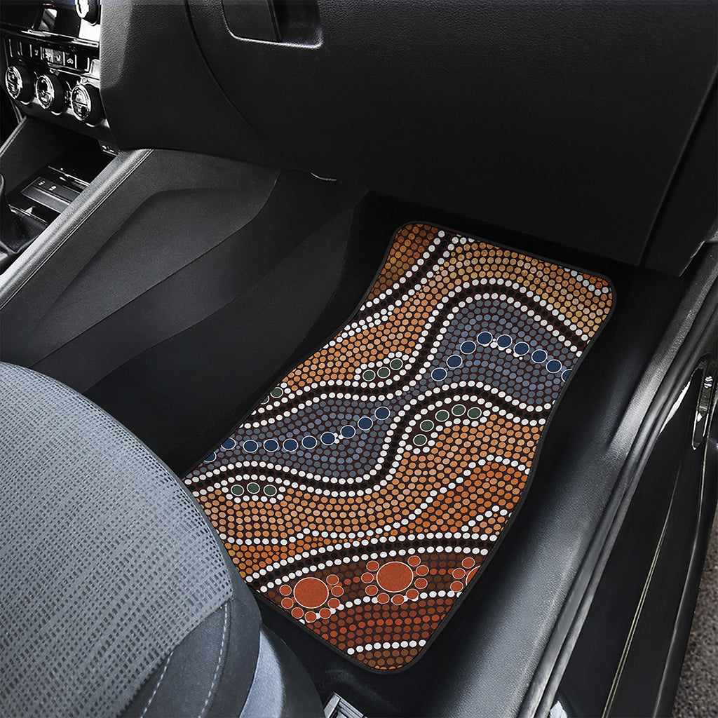 Australia River Aboriginal Dot Print Front and Back Car Floor Mats