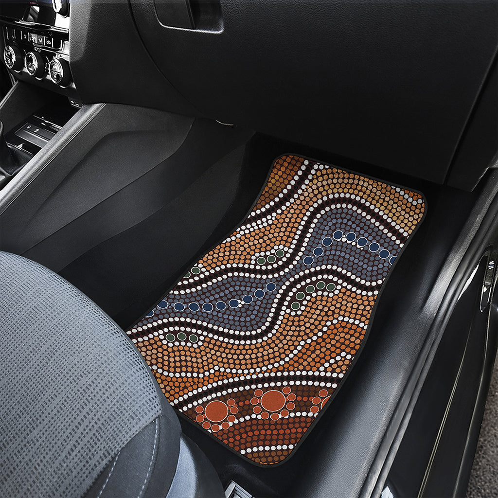 Australia River Aboriginal Dot Print Front Car Floor Mats