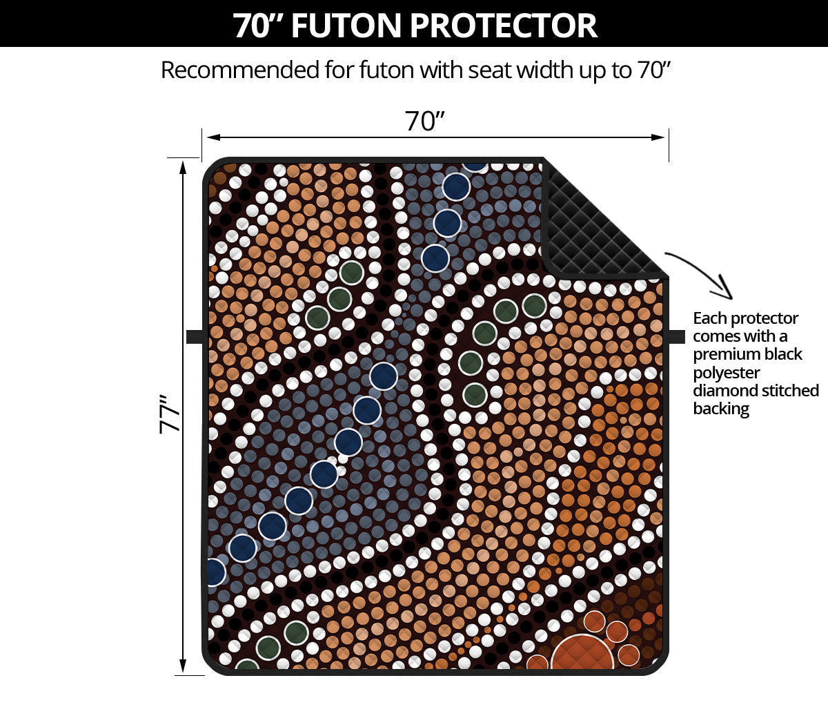 Australia River Aboriginal Dot Print Futon Protector